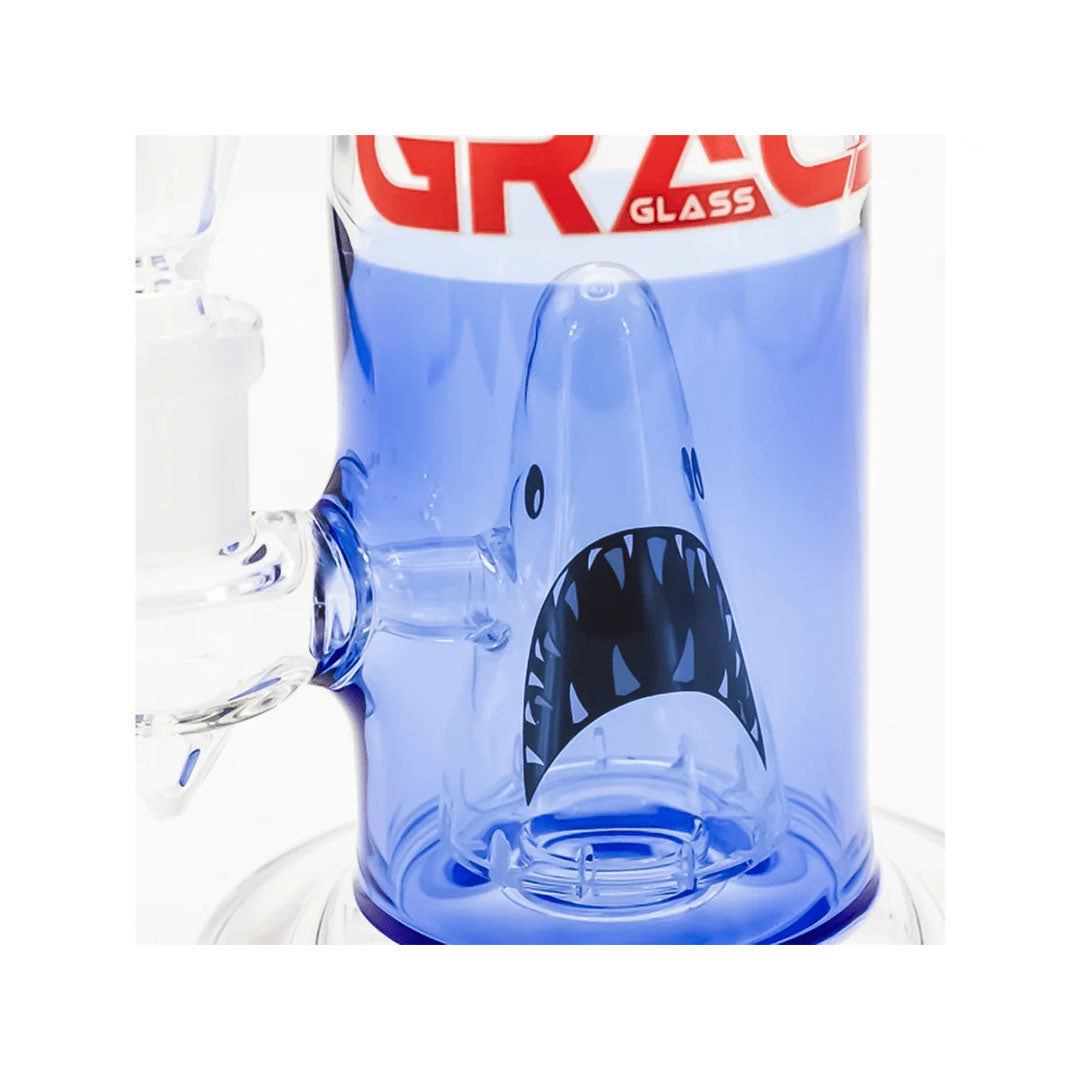 GRACE GLASS Shark Attack Bong – Ocean Blue (27cm) Grace Glass