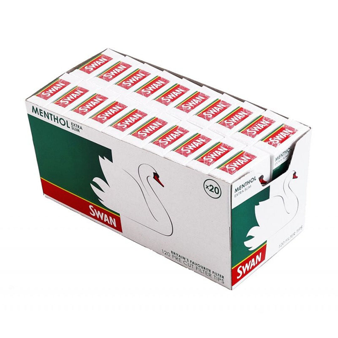 SWAN Menthol Extra Slim Filter Tips 20 Per Box Swan