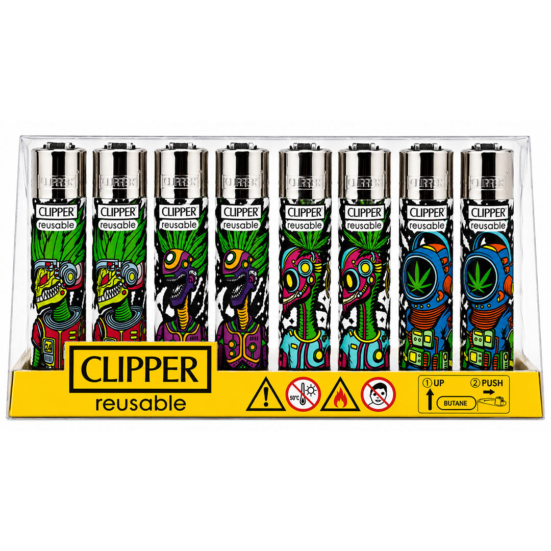 CLIPPER Lighters Printed Various Designs Box Of 48