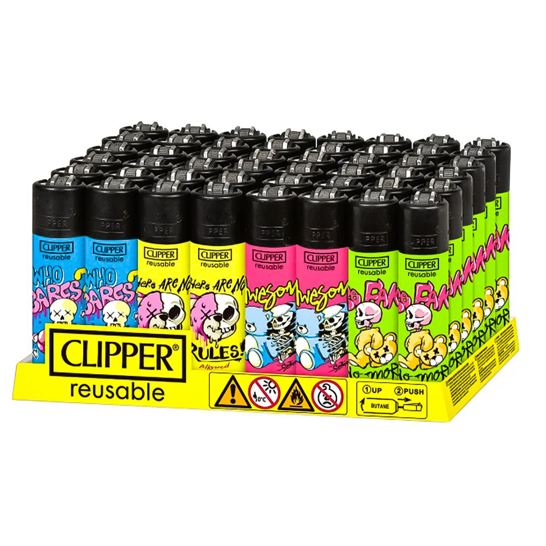 CLIPPER Lighters Printed Various Designs Box Of 48 Clipper