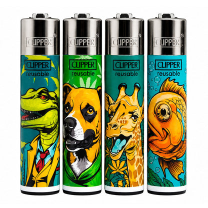 CLIPPER Lighters Printed Various Designs Box Of 48 Clipper Leafy World