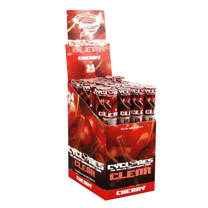 CYCLONES Clear Pre-Rolled Cones - 24 Per Box CYCLONES Cherry