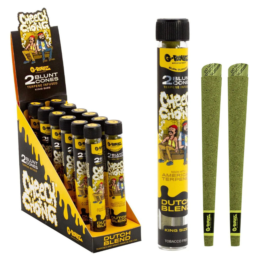 G-ROLLZ Blunt Cones - 12 Tubes Per Box - 24 Cones G-ROLLZ (Cheech & Chong) Dutch Blend