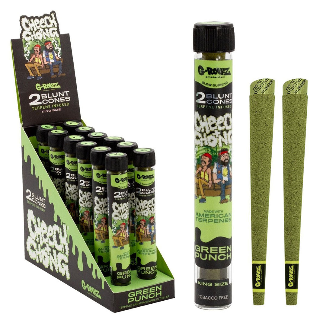 G-ROLLZ Blunt Cones - 12 Tubes Per Box - 24 Cones G-ROLLZ (Cheech & Chong) Green Punch