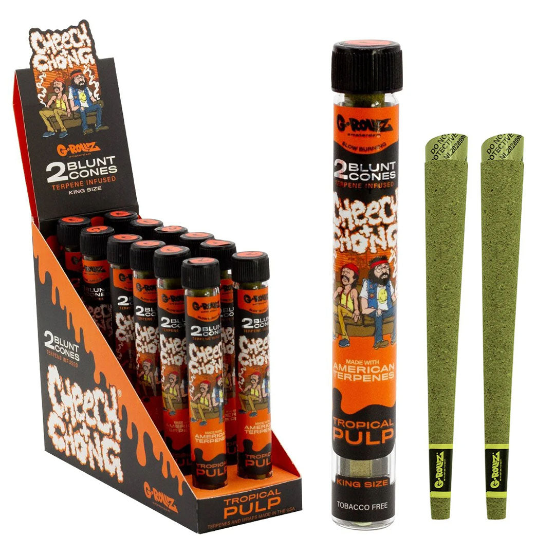 G-ROLLZ Blunt Cones - 12 Tubes Per Box - 24 Cones G-ROLLZ (Cheech & Chong) Tropical Pulp