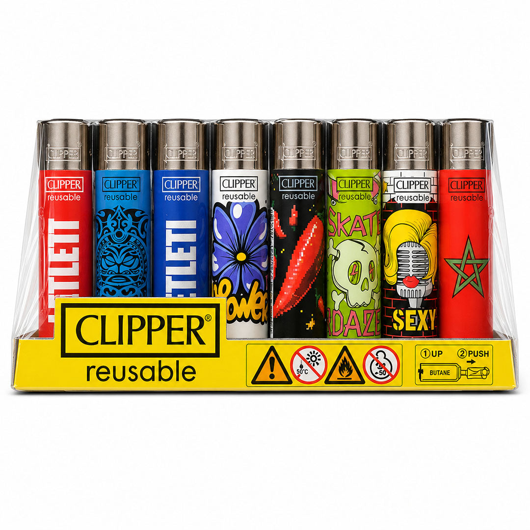 CLIPPER Lighters Printed Various Designs Box Of 48 Clipper Chilly Pepper