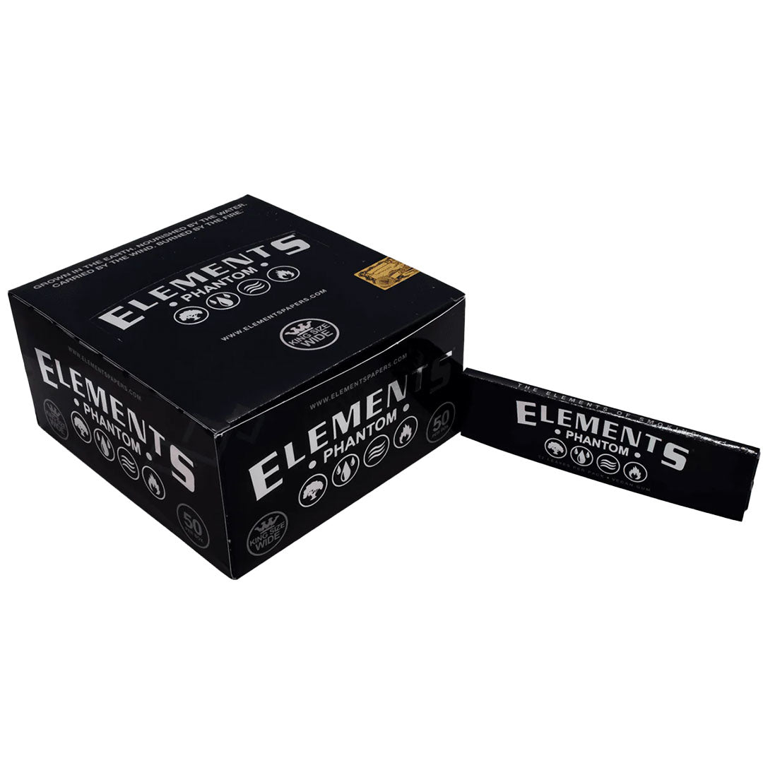 ELEMENTS King Size WIDE Phantom Rolling Papers – Ultra Thin & Slow Burning ( Thinnest Element Papers ever made ) Elements