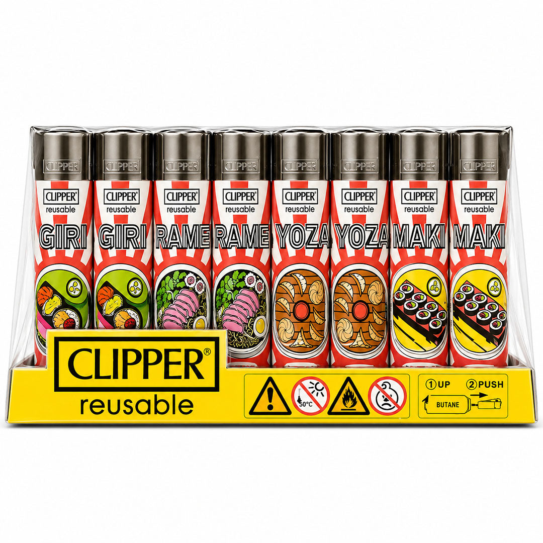 CLIPPER Lighters Printed Various Designs Box Of 48 Clipper Exotic Food 4
