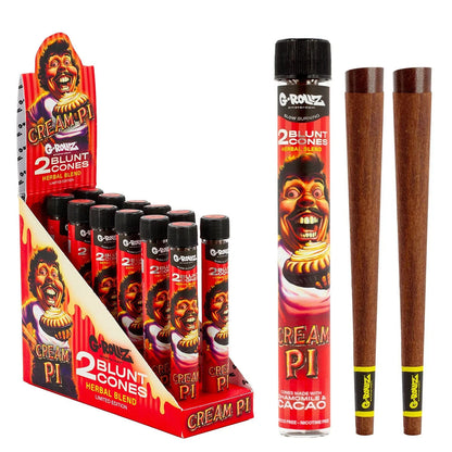 G-ROLLZ Blunt Cones - 12 Tubes Per Box - 24 Cones G-ROLLZ (Herbal Blend) Cream Pi