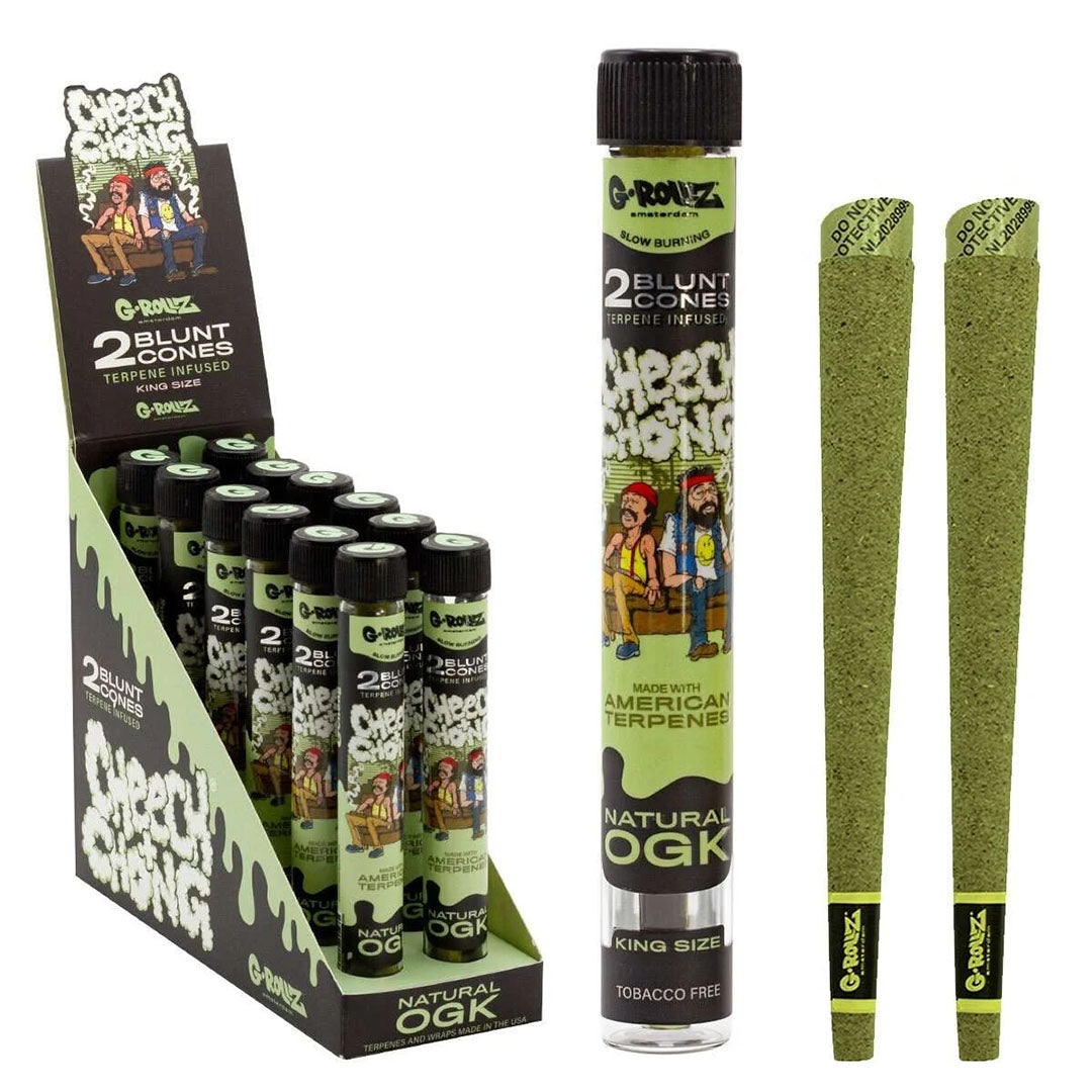 G-ROLLZ Blunt Cones - 12 Tubes Per Box - 24 Cones G-ROLLZ (Cheech & Chong) Natural OGK
