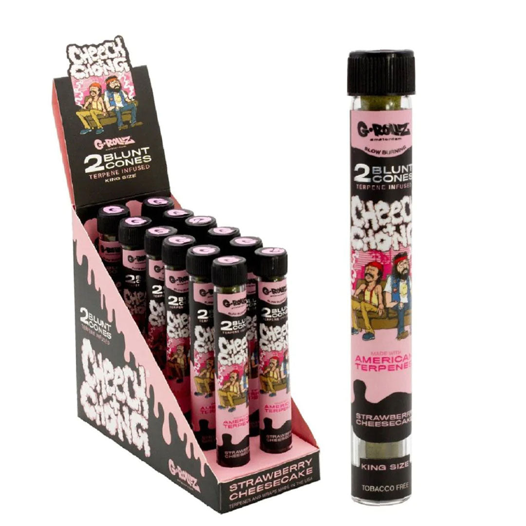 G-ROLLZ Blunt Cones - 12 Tubes Per Box - 24 Cones G-ROLLZ (Cheech & Chong) Strawberry Cheesecake