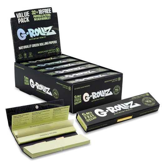 G-ROLLZ Medicago Sativa Rolling Papers 24 Booklets/ 50 Papers Per Pack G-ROLLZ