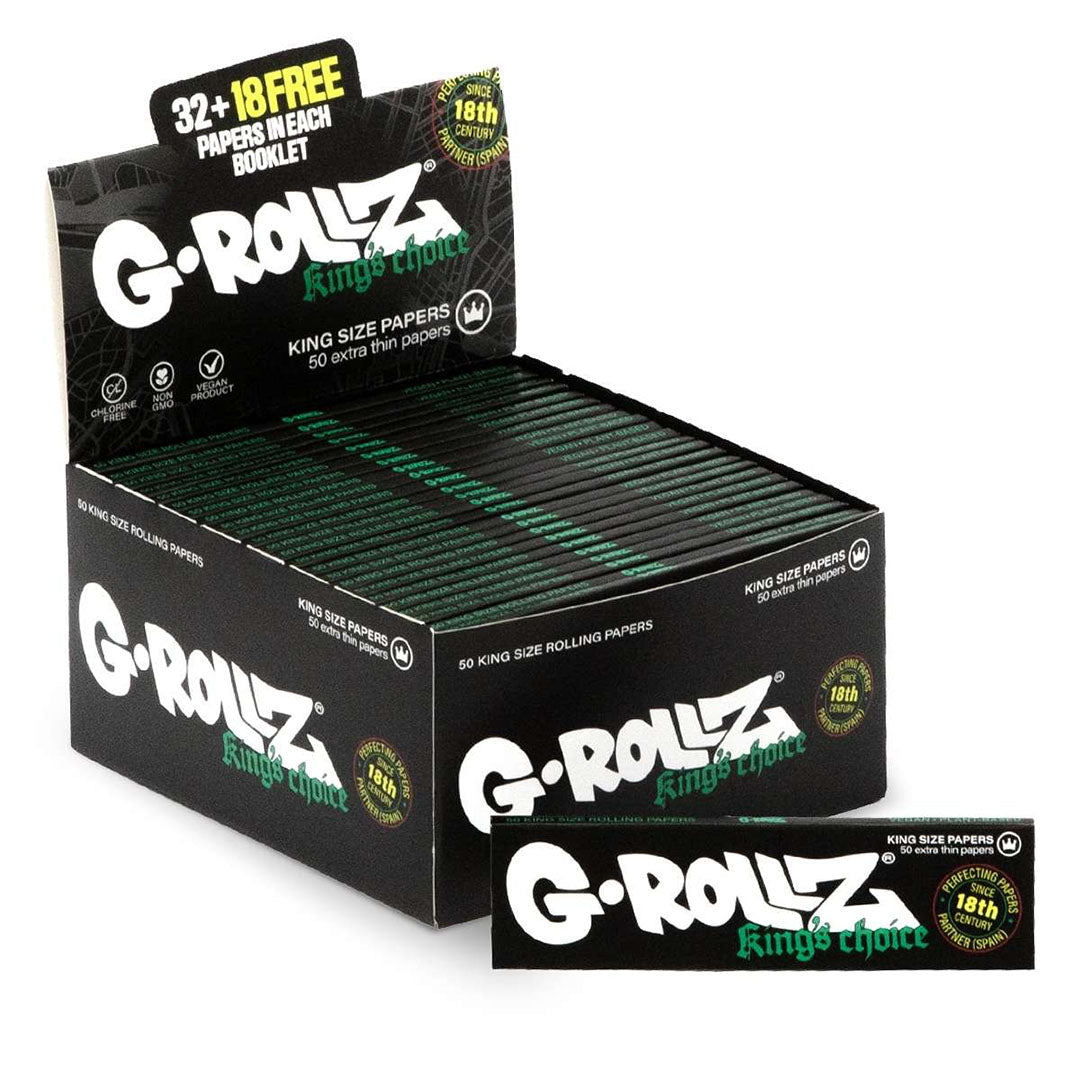 G-Rollz King's Choice - 50 White KS Wide Papers (50 Booklets Display)