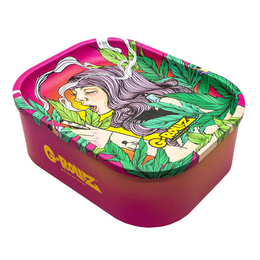 G-Rollz Medium Storage Box Tin with Tray Lid – 7 Unique Designs