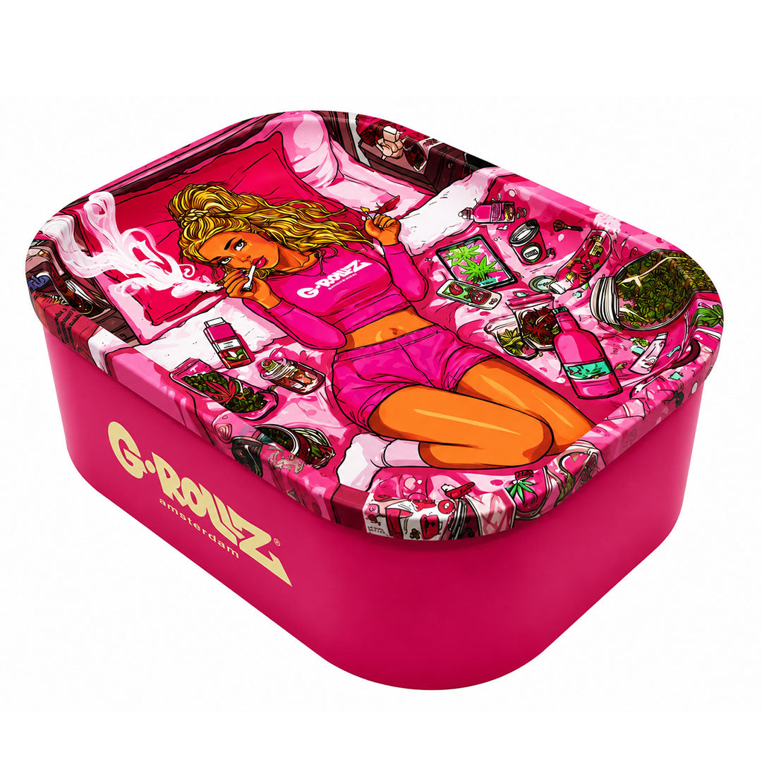G-Rollz Medium Storage Box Tin with Tray Lid – 7 Unique Designs
