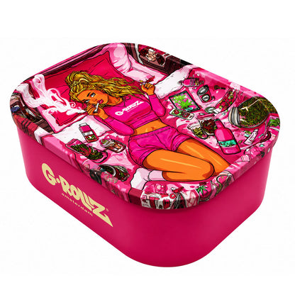 G-Rollz Medium Storage Box Tin with Tray Lid – 7 Unique Designs
