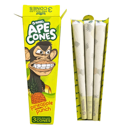 G-ROLLZ Ape Cones - 24 Per Box - 3 Cones Per Pack - Pop Activated Flavoured Filter G-ROLLZ Pineapple Punch