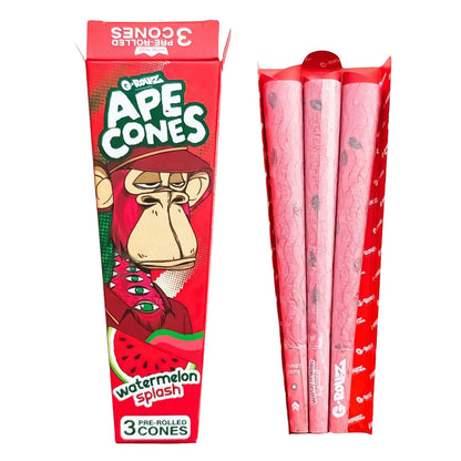 G-ROLLZ Ape Cones - 24 Per Box - 3 Cones Per Pack - Pop Activated Flavoured Filter G-ROLLZ Watermelon Splash