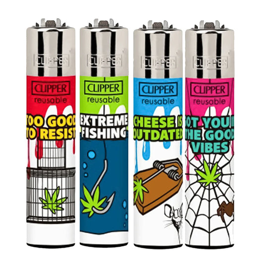 CLIPPER Lighters Printed Various Designs Clipper Green Bait