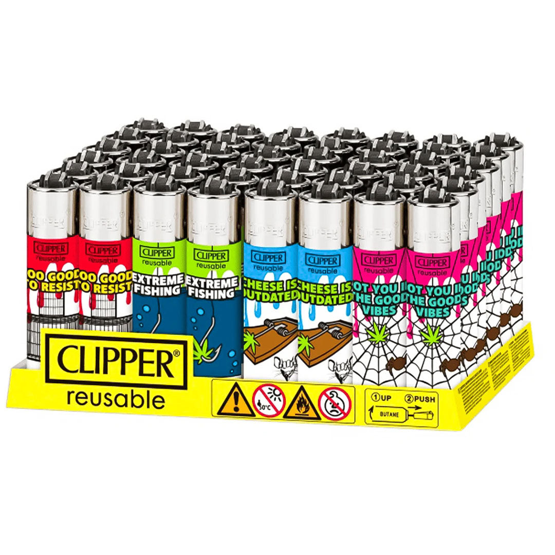 CLIPPER Lighters Printed Various Designs Box Of 48 Clipper