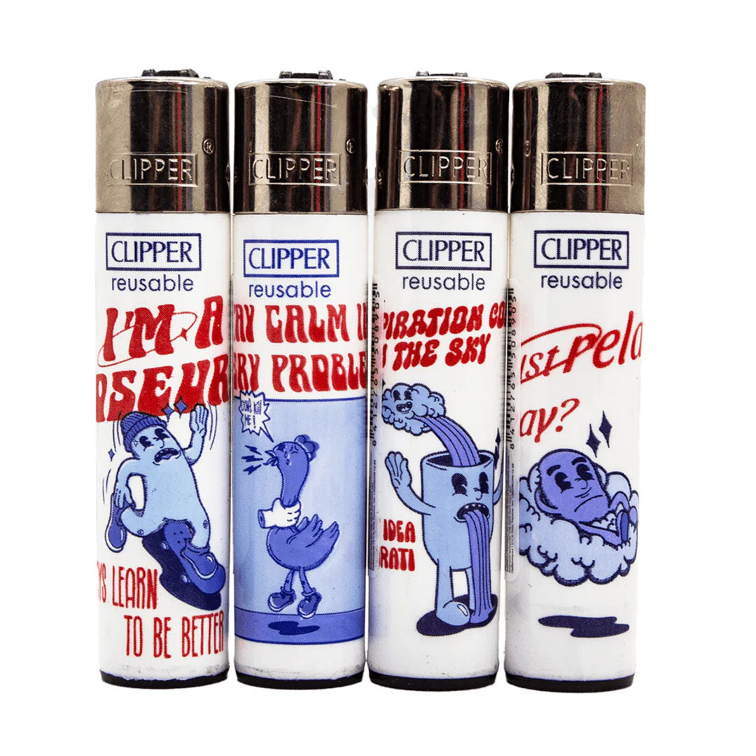 CLIPPER Lighters Printed Various Designs Box Of 48 Clipper Groovy World 4