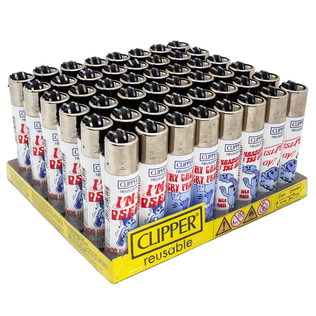 CLIPPER Lighters Printed Various Designs Box Of 48 Clipper