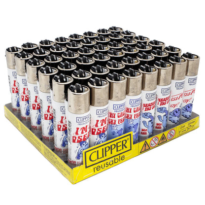 CLIPPER Lighters Printed Various Designs Box Of 48 Clipper