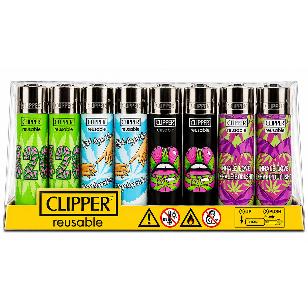 CLIPPER Lighters Printed Various Designs Box Of 48