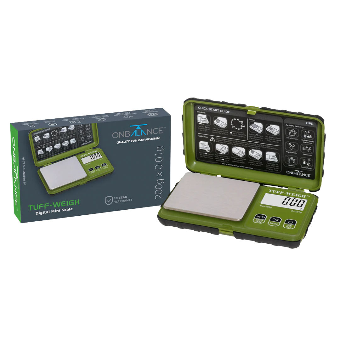 ON BALANCE TUF-200-GN Tuff-Weigh Pocket Scale - Green 200g x 0.01g On Balance