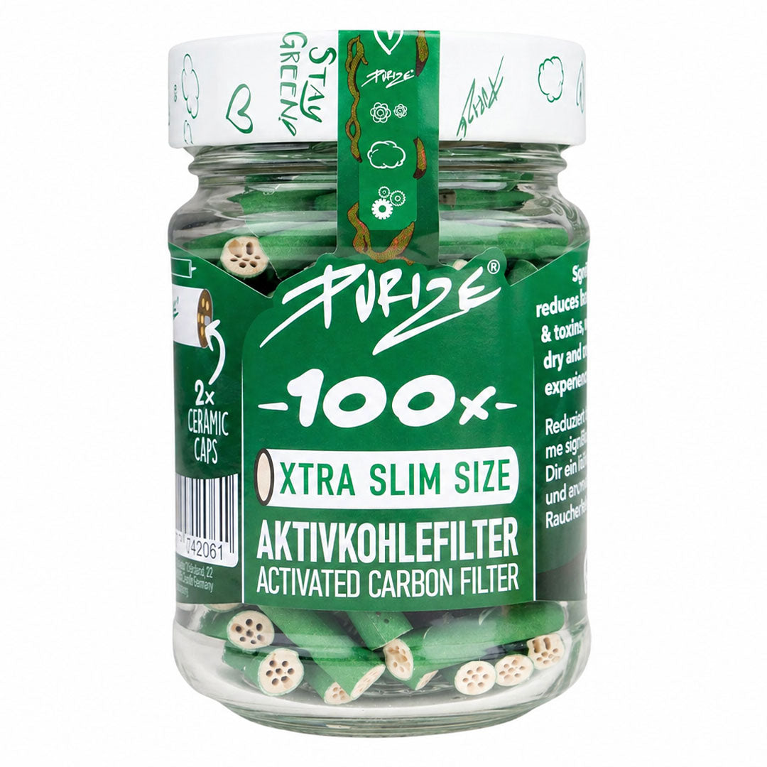 PURIZE Glass I XTRA Slim Size 100 Jar | Assorted Colours - 6mm PURIZE Green