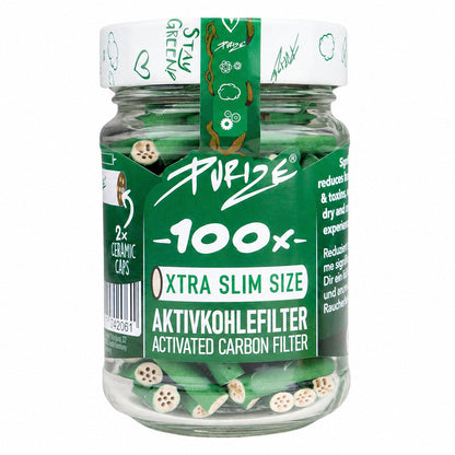 PURIZE Glass I XTRA Slim Size 100 Jar | Assorted Colours - 6mm PURIZE Green