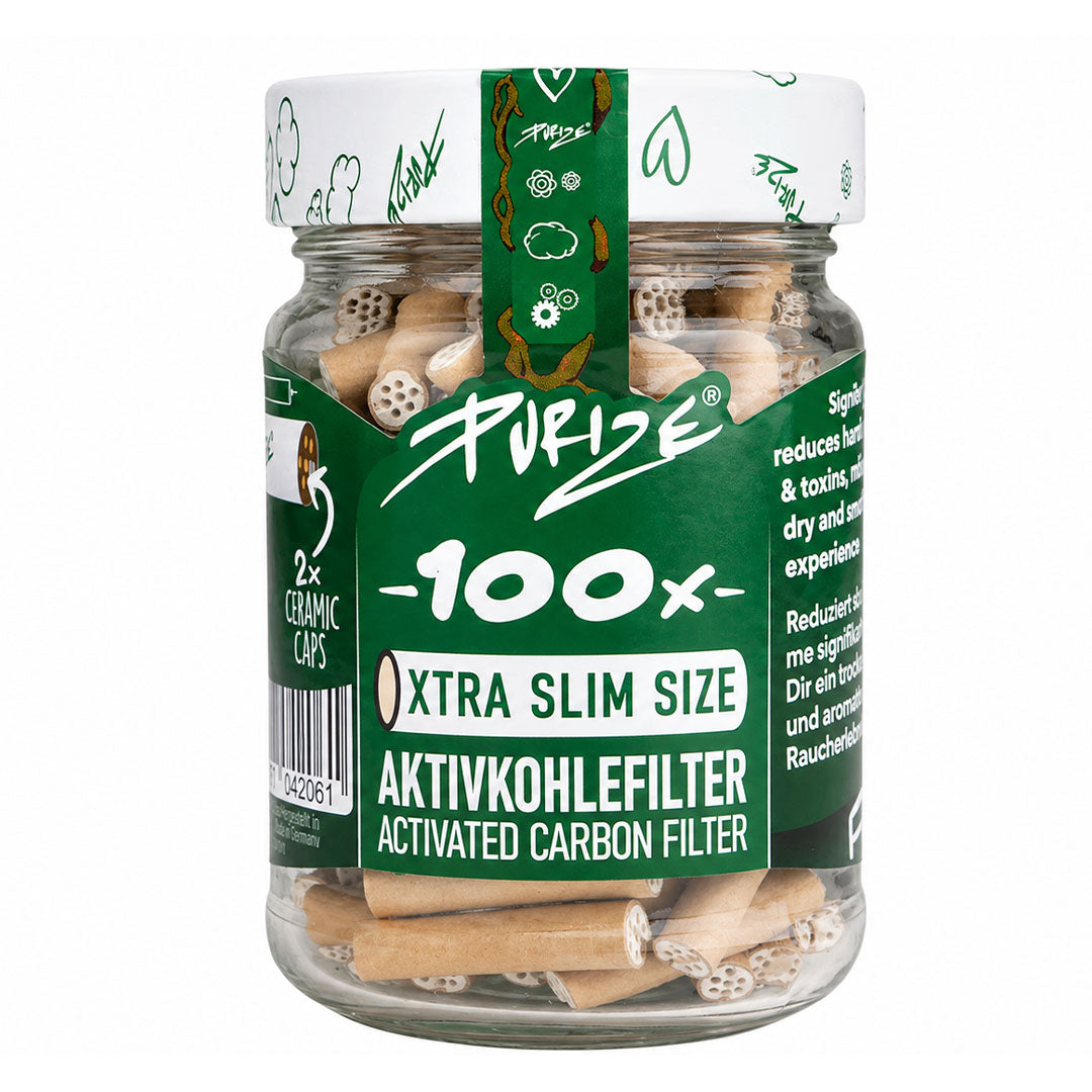 PURIZE Glass I XTRA Slim Size 100 Jar | Assorted Colours - 6mm PURIZE Organic