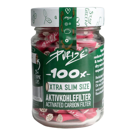 PURIZE Glass I XTRA Slim Size 100 Jar | Assorted Colours - 6mm PURIZE Pink