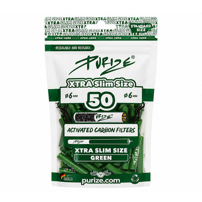 50 PURIZE XTRA Slim Size | Assorted Colours - 6mm PURIZE Green
