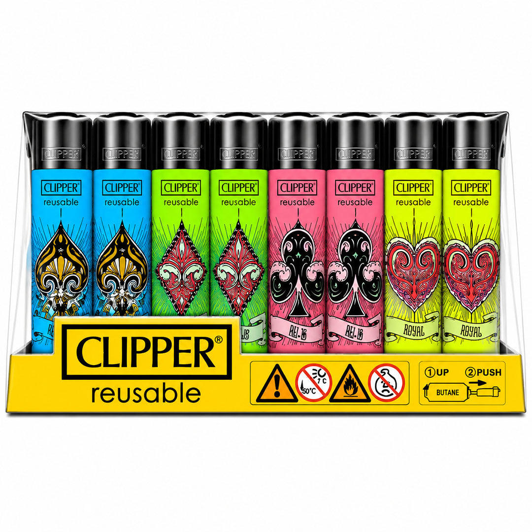 CLIPPER Lighters Printed Various Designs Box Of 48