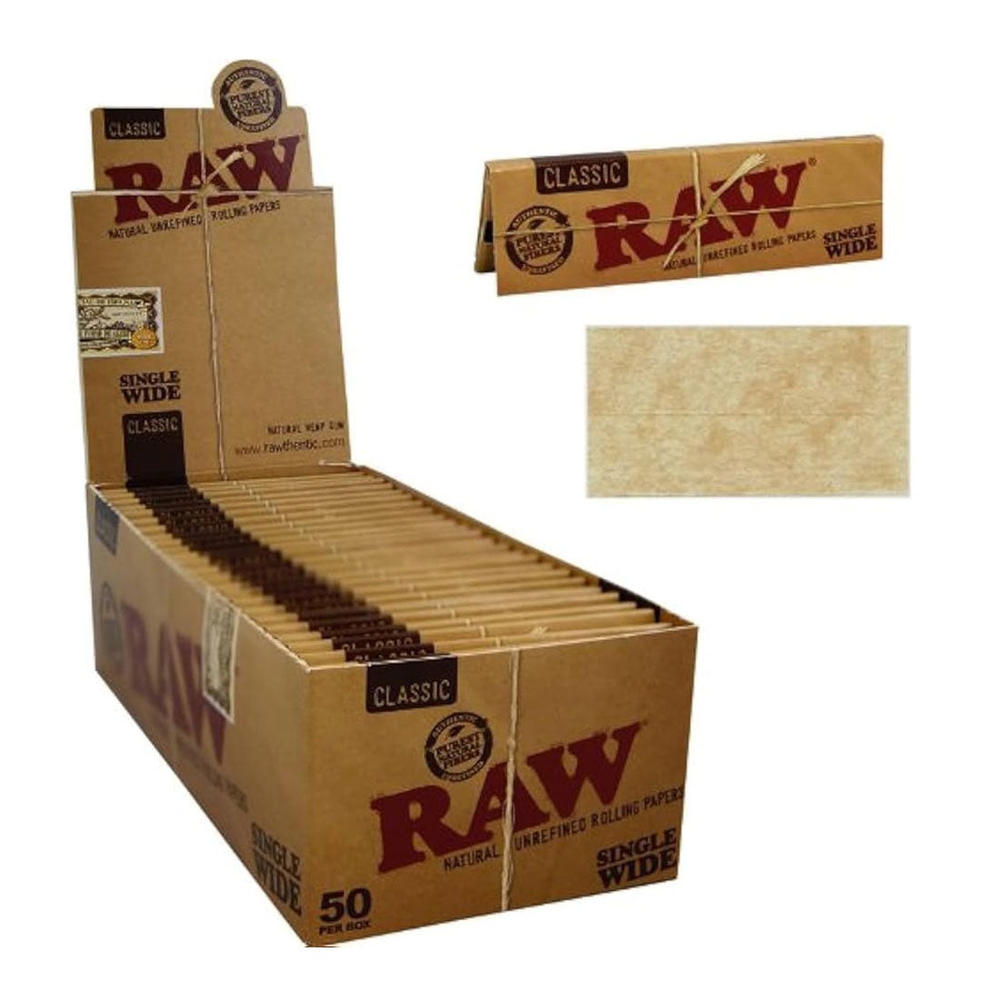 RAW Classic Single Wide Standard Size Rolling Papers Rizla